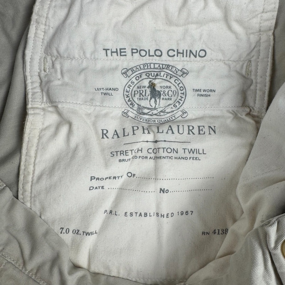 Polo Ralph Lauren Stretch Straight Fit Chino Pants Beige Mens 38x30 - Picture 4 of 12